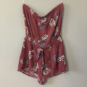 PacSun Lottie Moss Strapless Floral Romper